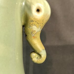 A Chinese blue and white on celadon ground bottle vase, 19th C. — photo 8