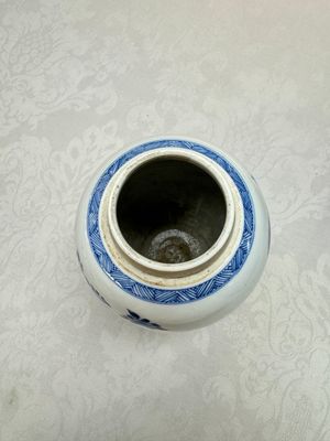 A Chinese blue and white ovoid 'Antiquities' jar with a wooden cover, Kangxi — photo 16