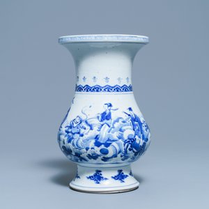 A Chinese blue and white pear-shaped 'immortals' vase, Kangxi — photo 3