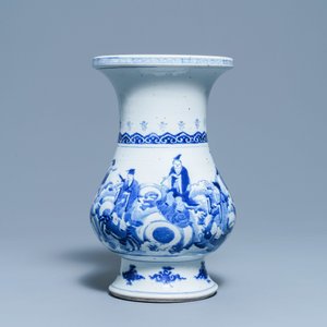 A Chinese blue and white pear-shaped 'immortals' vase, Kangxi — photo 4