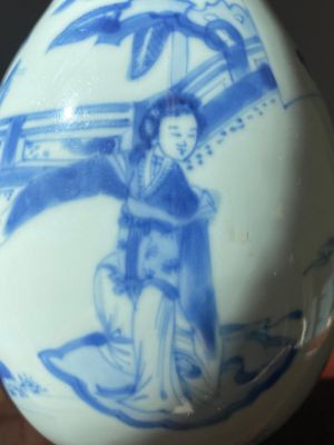 A Chinese blue and white pear-shaped 'narrative subject' vase, Kangxi — 照片 11
