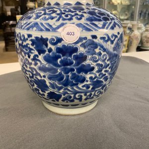 A Chinese blue and white 'phoenixes' jar, figurative hare mark, Transitional period — photo 7