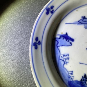 A Chinese blue and white plate with a junk, Wanli — photo 8