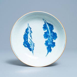 A Chinese blue and white plate with calligraphy, Tianqi — photo 1