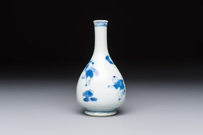 A Chinese blue and white 'Playing Boys' bottle vase, Kangxi