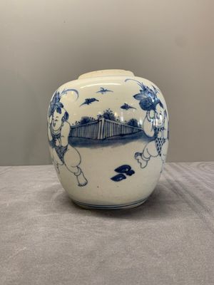 A Chinese blue and white 'playing boys' jar, Yongzheng — photo 2