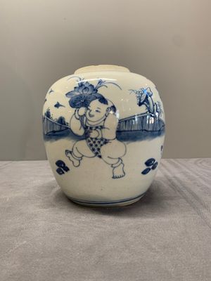 A Chinese blue and white 'playing boys' jar, Yongzheng — photo 3