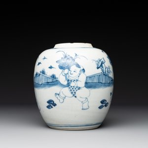 A Chinese blue and white 'playing boys' jar, Yongzheng — photo 4