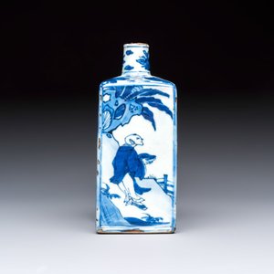 A Chinese blue and white 'Playing Boys' square flask, Wanli — foto 7