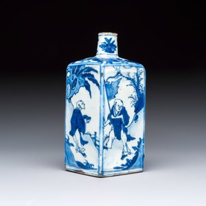 A Chinese blue and white 'Playing Boys' square flask, Wanli — foto 8