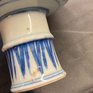 A Chinese blue and white 'playing boys' stem cup, Wanli — 照片 31