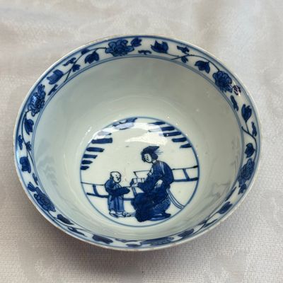 A Chinese blue and white 'Poem' bowl, ex-Percival David Collection — photo 7