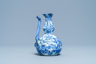 A Chinese blue and white 'pomegranate' kendi, Wanli