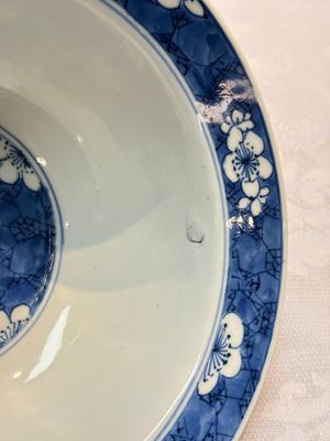 A Chinese blue and white 'Prunus on Cracked Ice' bowl, lingzhi mark, Kangxi — photo 6