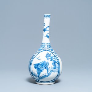A Chinese blue and white 'qilin' bottle vase, 19th C. — photo 2