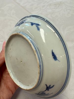 A Chinese blue and white 'Qilin' saucer dish and a 'Frog' saucer dish, Jiajing/Wanli — foto 13
