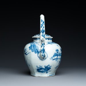 A Chinese blue and white 'qilins' wine ewer, Transitional period — photo 5