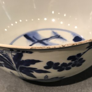 A Chinese blue and white rabbit bowl, Chenghua mark, Kangxi/Yongzheng — photo 15