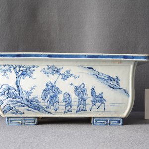 A Chinese blue and white rectangular jardinière, Kangxi/Yongzheng — 照片 8