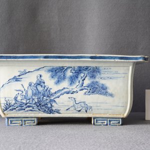 A Chinese blue and white rectangular jardinière, Kangxi/Yongzheng — 照片 9