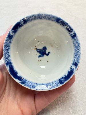 A Chinese blue and white reticulated double-walled cup, ruyi mark, Kangxi — photo 7