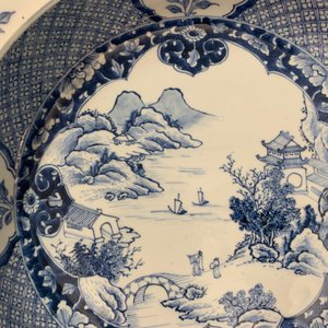 A Chinese blue and white 'river landscape' basin, Qianlong — photo 10
