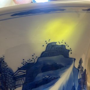 A Chinese blue and white 'river landscape' yenyen vase, Kangxi — 照片 14