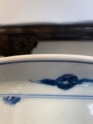 A Chinese blue and white 'riverscape' censer, 18th C. — photo 14