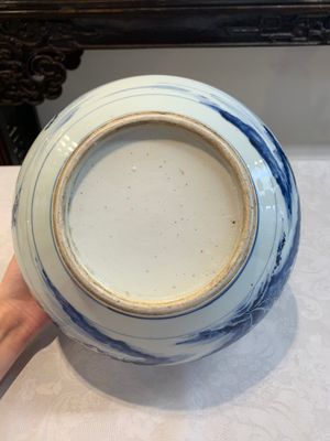 A Chinese blue and white 'riverscape' censer, 18th C. — photo 7