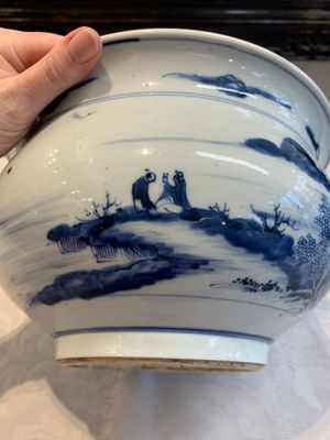 A Chinese blue and white 'riverscape' censer, 18th C. — photo 8