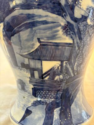 A Chinese blue and white 'riverscape' 'yenyen' vase, 19th C. — photo 11