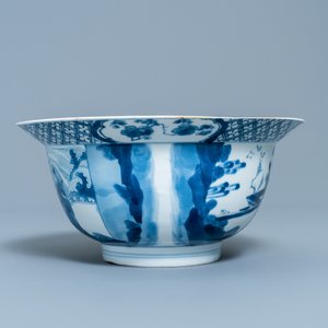 A Chinese blue and white 'Romance of the Western Chamber' klapmuts bowl, Chenghua mark, Kangxi — 照片 3