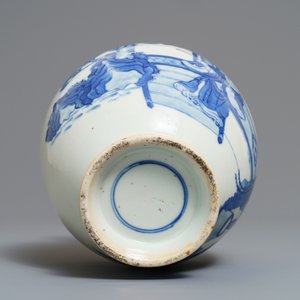 A Chinese blue and white 'Romance of the Western Chamber' vase, 19th C. — 照片 6