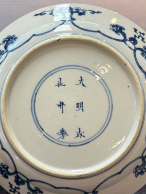 A Chinese blue and white 'Rotterdam Riot' plate, Chenghua mark, Kangxi — 照片 4