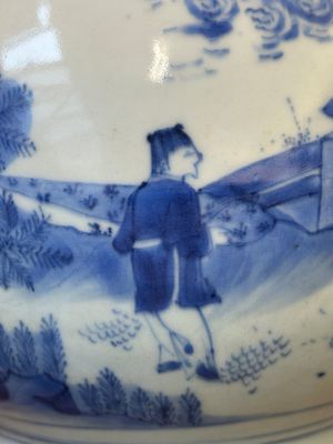 A Chinese blue and white 'sages' bottle vase, Transitional period — 照片 10