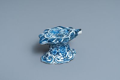 A Chinese blue and white salt after a European silver model, Kangxi