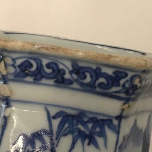 A Chinese blue and white salt after a European silver model, Transitional period — 照片 11