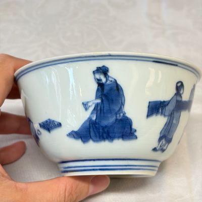 A Chinese blue and white 'Scholars'  bowl — photo 8