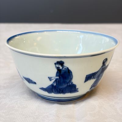 A Chinese blue and white 'Scholars'  bowl — photo 1