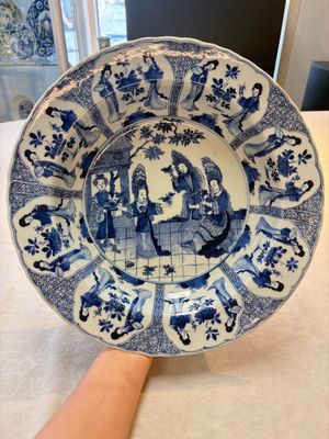 A Chinese blue and white 'Sense of Smell' dish for the European market, Kangxi mark and of the period — photo 1