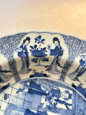 A Chinese blue and white 'Sense of Smell' dish for the European market, Kangxi mark and of the period — photo 11