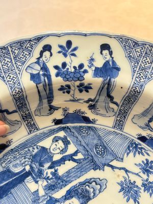 A Chinese blue and white 'Sense of Smell' dish for the European market, Kangxi mark and of the period — photo 12