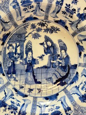 A Chinese blue and white 'Sense of Smell' dish for the European market, Kangxi mark and of the period — photo 2