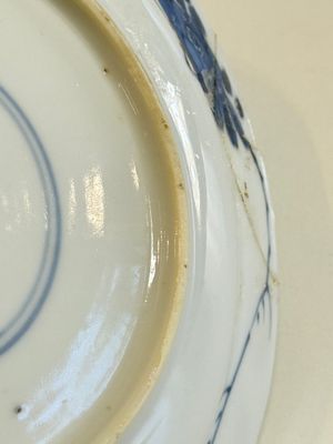 A Chinese blue and white 'Sense of Smell' plate and an 'Amorous Shepherds' plate, Kangxi — photo 26