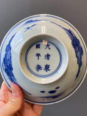 A Chinese blue and white shallow bowl, Kangxi mark and of the period — 照片 10