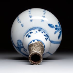 A Chinese blue and white silver-mounted double-gourd 'Li Bai' vase, Kangxi — photo 6