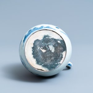 A Chinese blue and white silver-mounted ewer, Transitional period — 照片 6