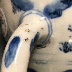 A Chinese blue and white silver-mounted jug and cover, Transitional period — 照片 14