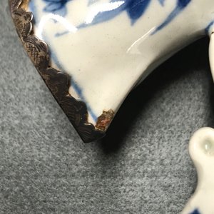 A Chinese blue and white silver-mounted jug and cover, Transitional period — 照片 10