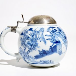 A Chinese blue and white silver-mounted mustard jar, Kangxi — 照片 4